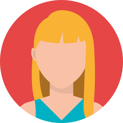 A round profile image of a woman