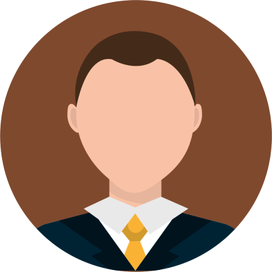 A round profile image of a man